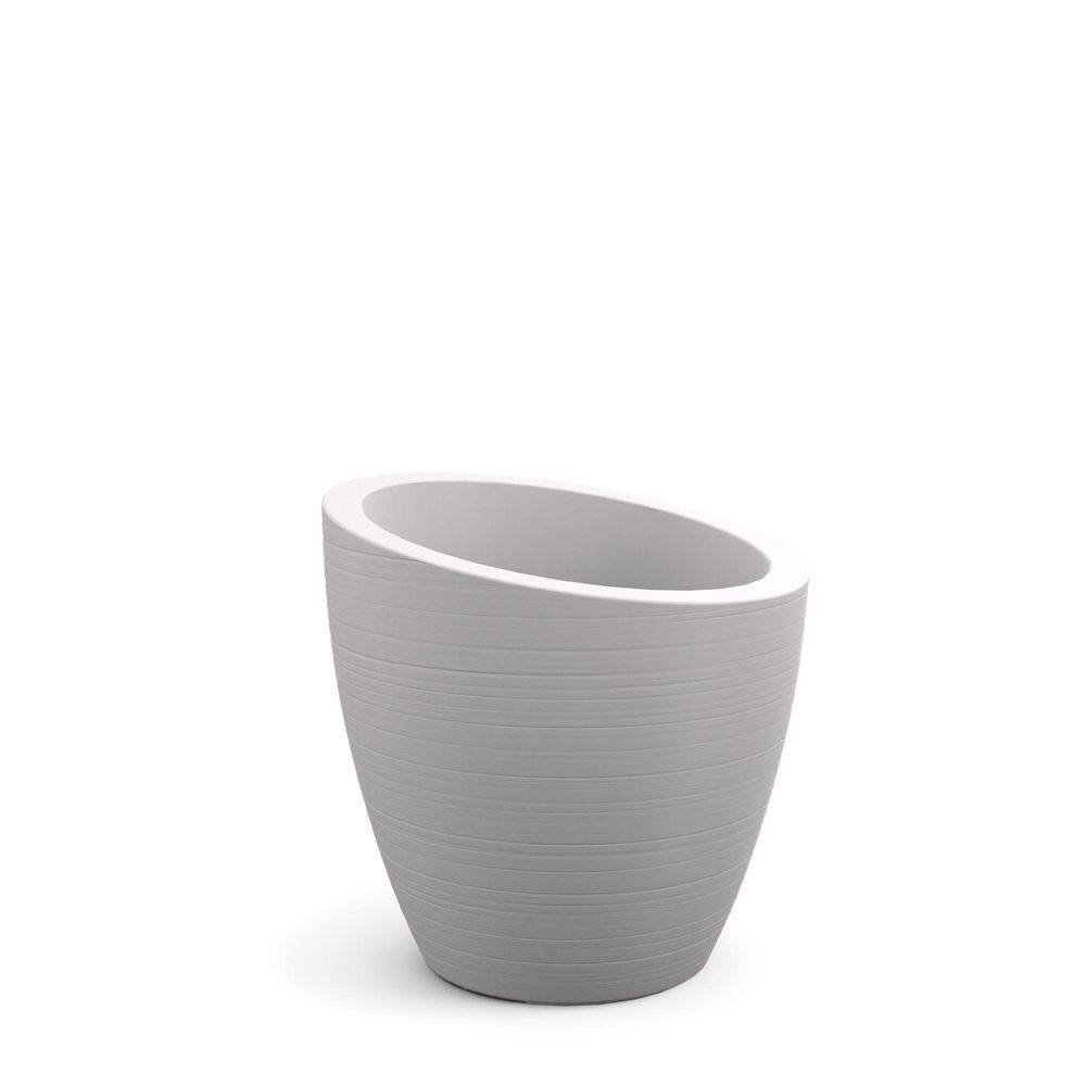 Modesto 22" Grooved White Polyethylene Round Planter