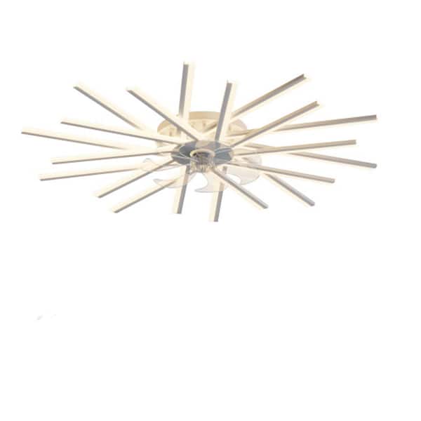 Sunpez 45 in. W Indoor Low Profile Ceiling Fan with Light White Modern LED Fans Light 6 Speeds 3 Light Color