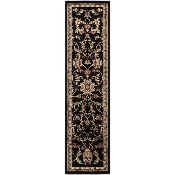 Livabliss Sabin Black 3 ft. x 7 ft. Indoor Runner Rug