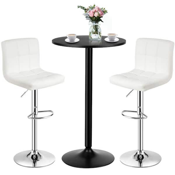 Gymax 24 In Pub Table Set Round Bar, Round Bar Table And Chairs Set