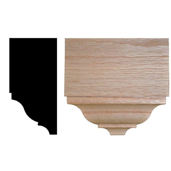 HOUSE OF FARA 7-1/2 in. x 3-1/4 in. x 7-1/4 in. Oak Mid Crown Block Moulding