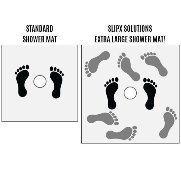 Huaai Carpet Square Shower Mat Extra Large Non Slip Mat For Elderly & Kids  Bathroom Drain Holes Strong Suction Cups White 