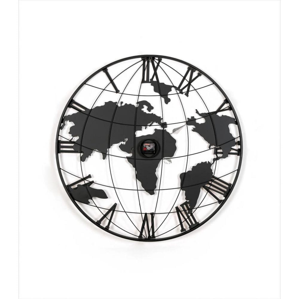 New Black 36 in. W x 36 in. H Metal Wall Clock with Gold Pointers, Decorati
