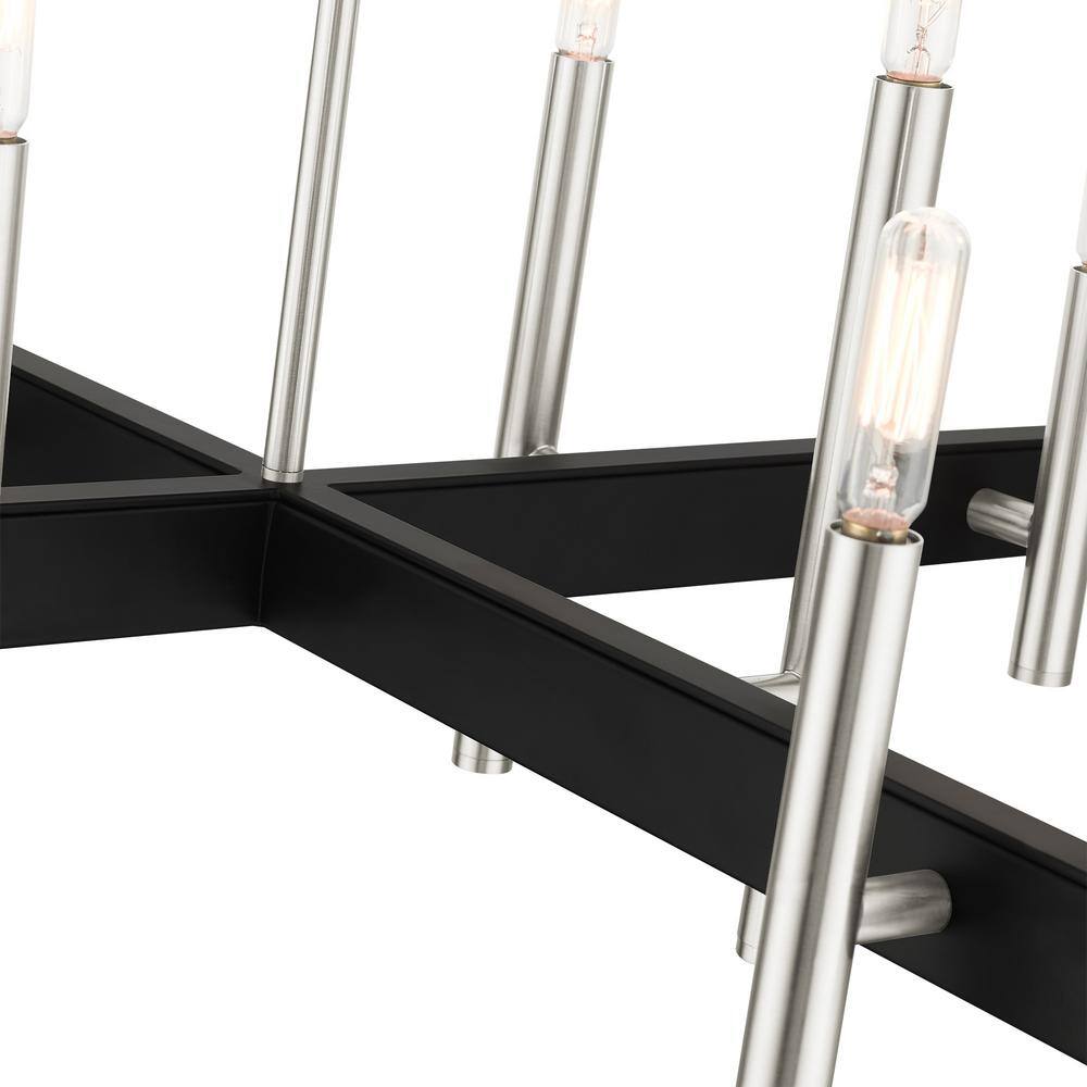 Brushed Nickel 28" 8-Light Candelabra Chandelier