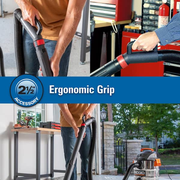 2-1/2 in. VT2505 Hose Grip Accessory Shop Vacuum Attachment with Bleeder Valve for RIDGID Wet Dry Vacs Hoses and Wands