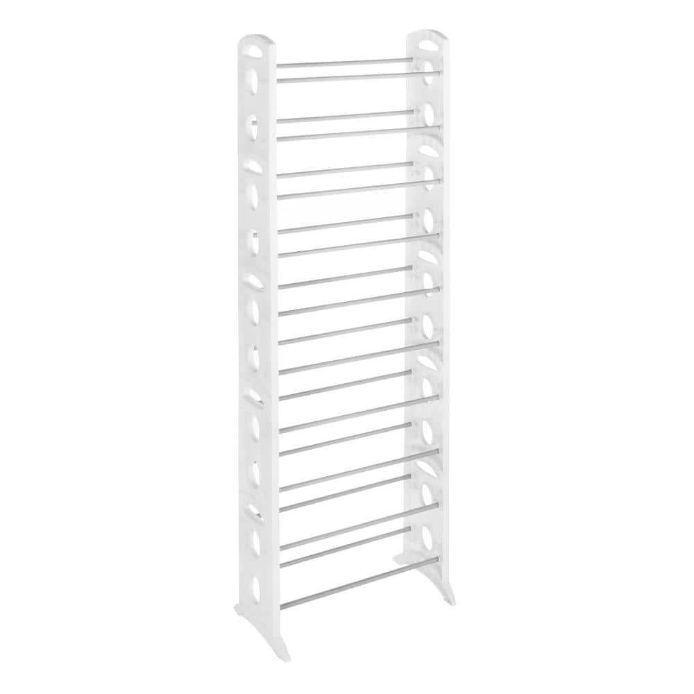 UPC 038861642497 product image for 62.25 in. H 30-Pair 10-Tier White Resin Shoe Rack | upcitemdb.com
