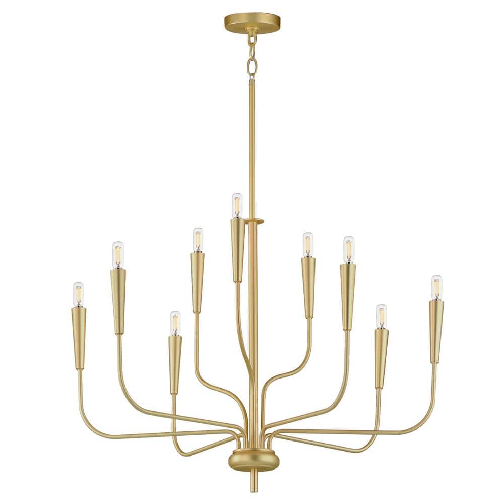 Vela 9-Light Satin Brass Chandelier price history on PriceWatchPro