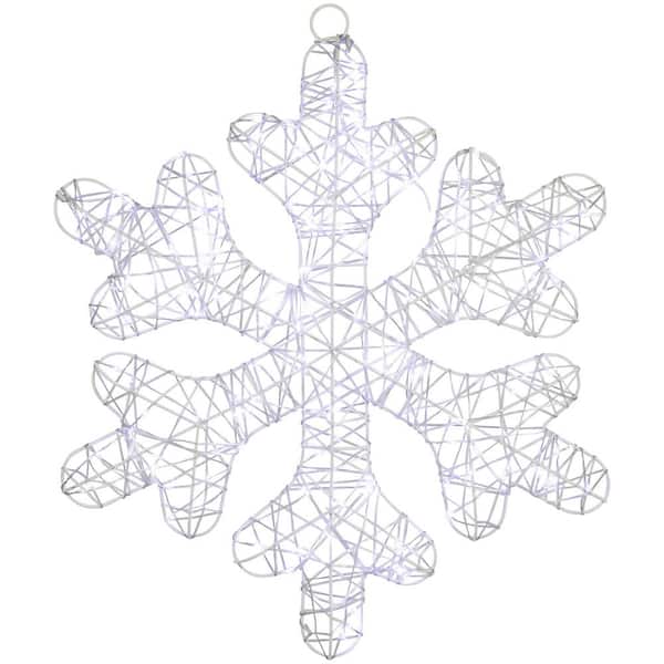 LED Lighted Twinkle Snowflake Outdoor Christmas Decoration 23.5 in. Cool White