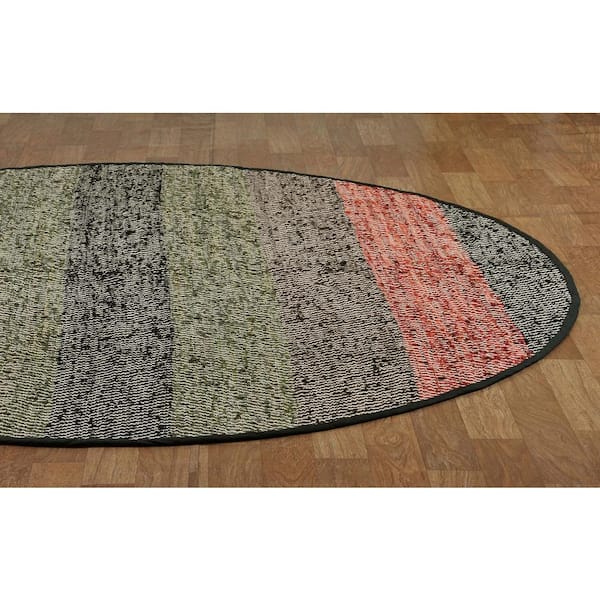 Matador Striped Leather 8 Ft X, Round Leather Area Rugs