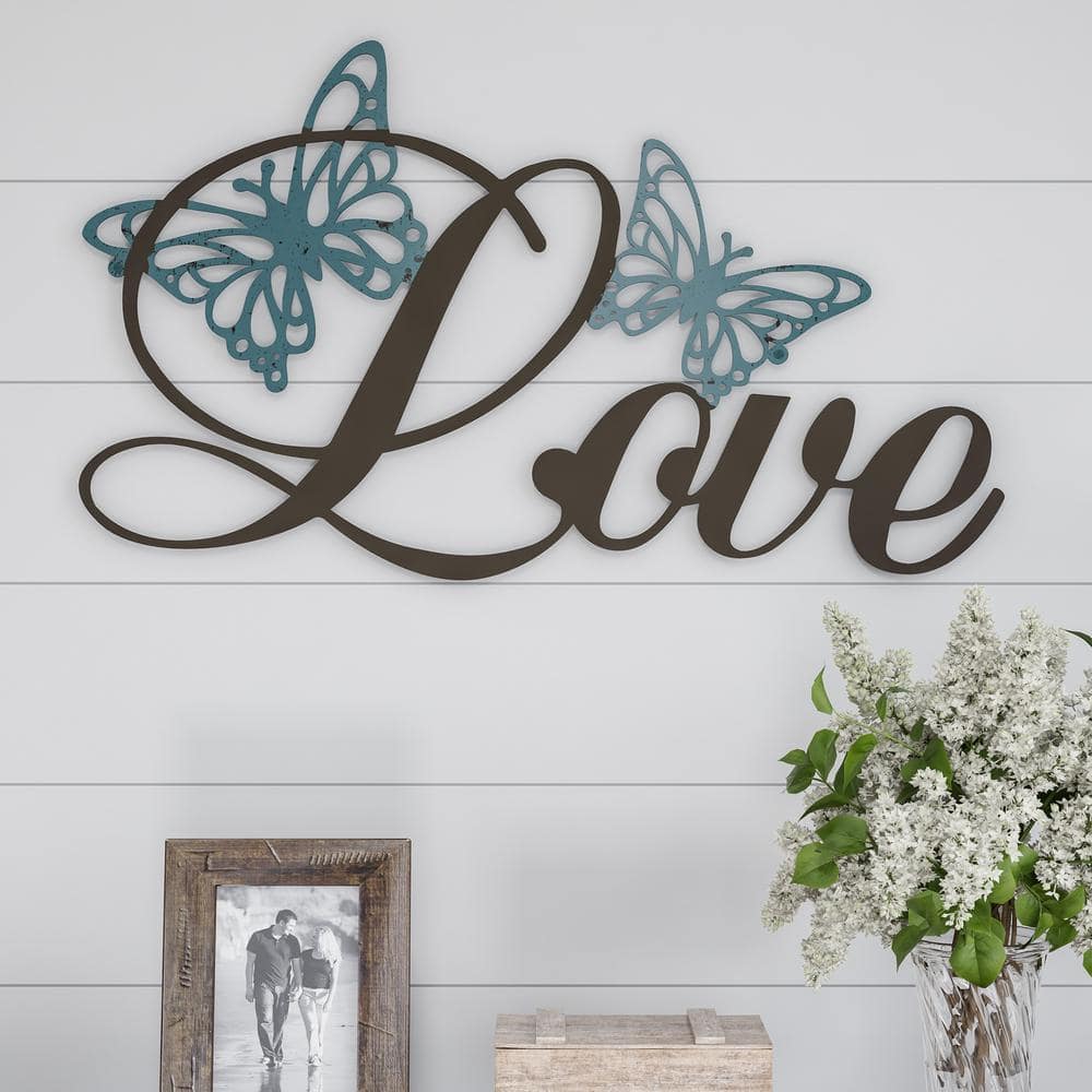 Love is Kind Metal Script Home Decor - Rustic Home Decor - Farmhouse outlet Decor - Metal Wall Art