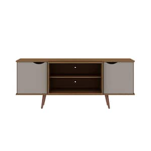 Hampton 62.99 in. Off White and Maple Cream TV Stand Fit's TV's up to 55 in. with Cable Management