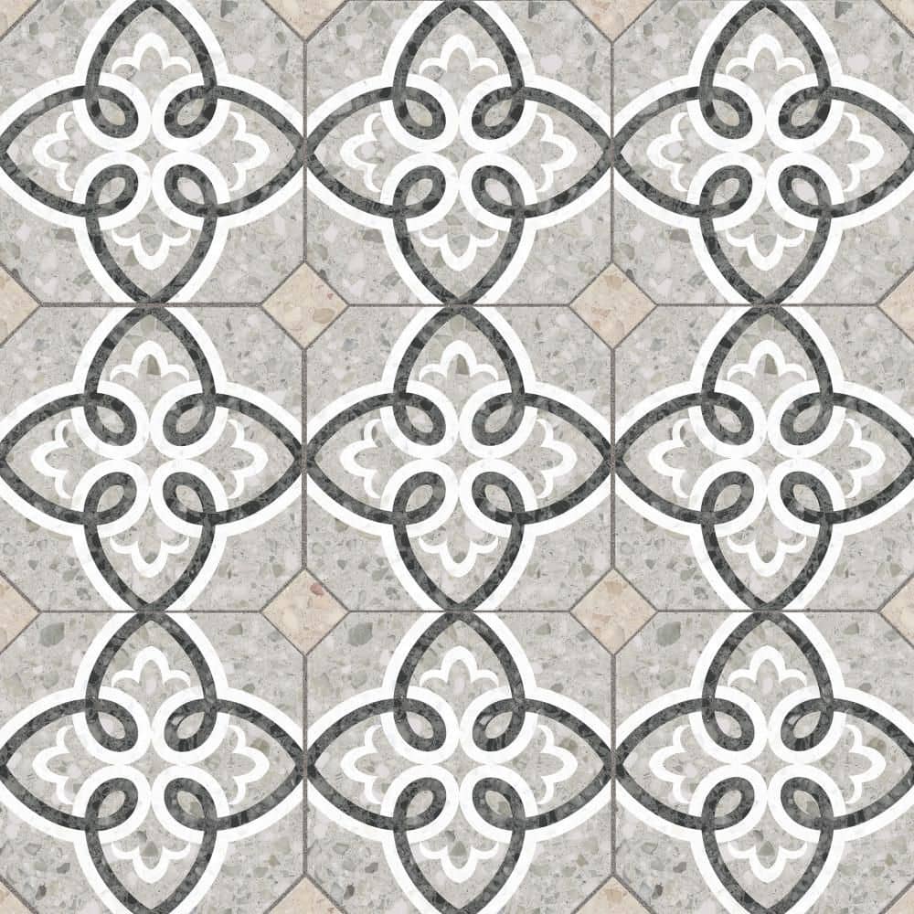 Riviera Octagon Garde Gris with Taco Beige 8 in. x 8 in. Porcelain Floor and Wall Tile (11.25 sq. ft. /Case) price history on PriceWatchPro
