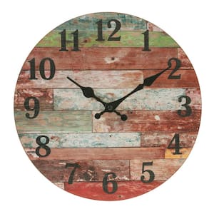 Farmhouse Worn Wood Wall Clock