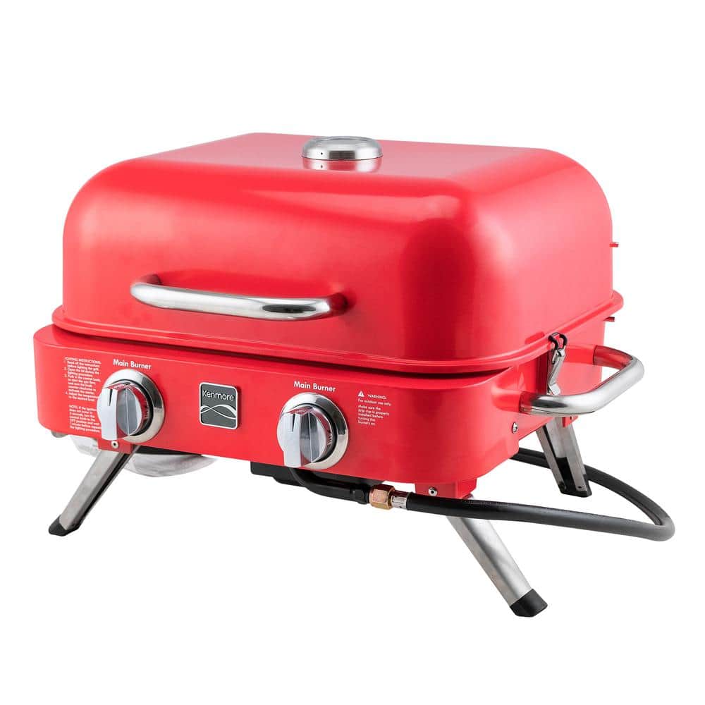 Kenmore Red 2-Burner Portable Tabletop Propane Gas Grill