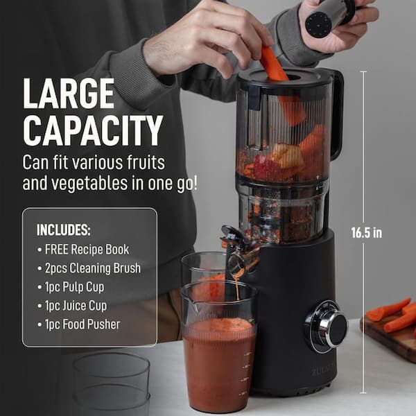 Zulay Kitchen Cold Press 200W 16oz Juicer Slow Masticating with