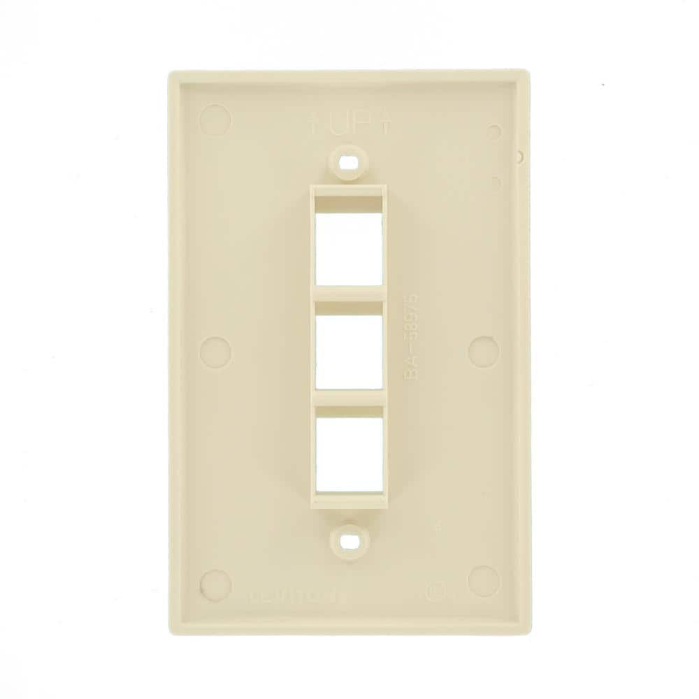 Light Almond Nylon Single-Gang 3-Port Wall Plate