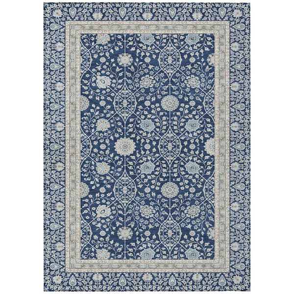 Chantille Machine Washable Indoor/Outdoor Abstract ACN3047 Navy 3 ft. x 5 ft. Area Rug