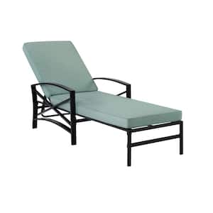 Kaplan Bronze 1-Piece Metal Outdoor Chaise Lounge with Mist Cushion