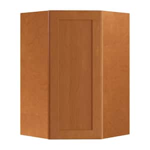 Hargrove Cinnamon Stain Plywood Shaker Assembled Wall Angle Corner Kitchen Cabinet Sft Cls L 23 in W x 23 in D x 36 in H