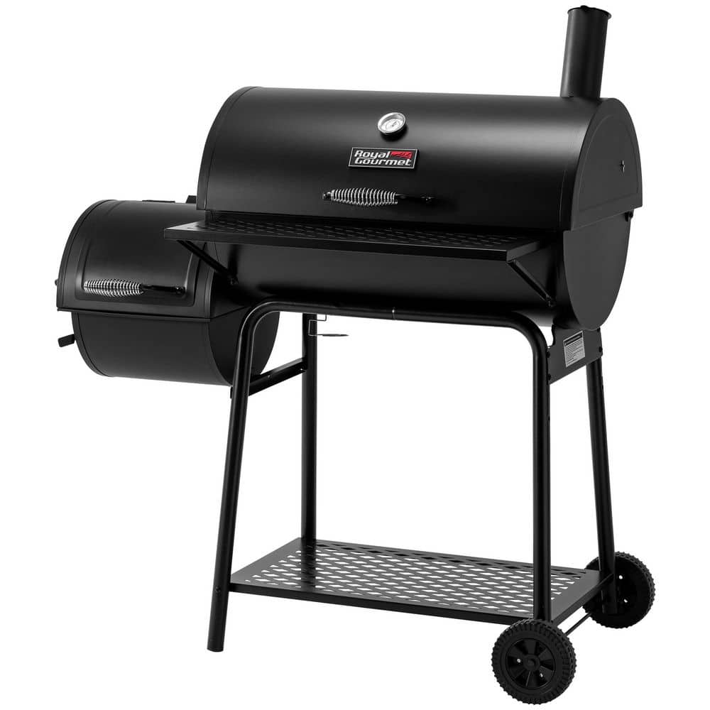 Royal Gourmet 30" Black Steel Charcoal Grill with Smoker