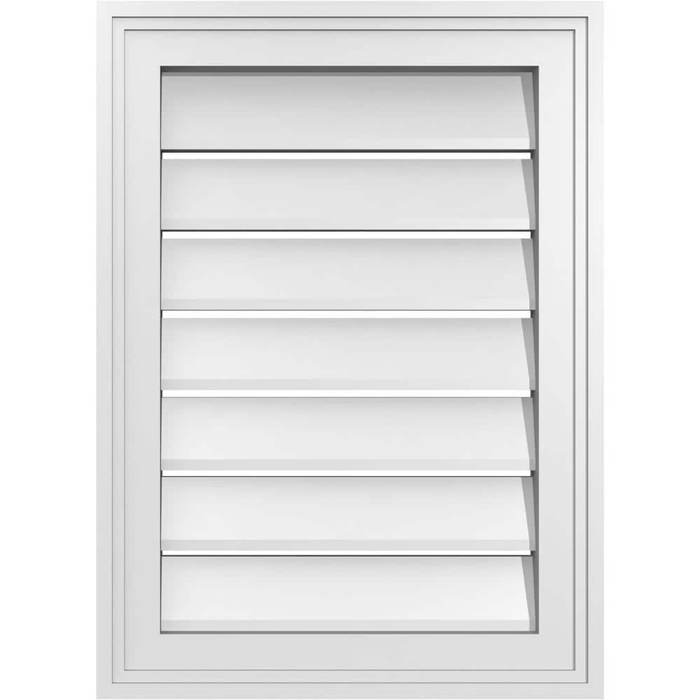 "16"" x 22"" Vertical Surface Mount PVC Gable Vent: Functional with Brickmould Frame" price history on PriceWatchPro