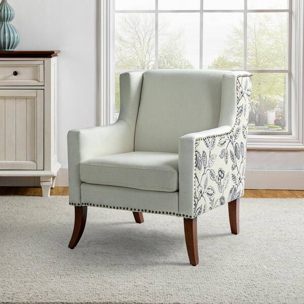 JAYDEN CREATION Gerry Leaf Upholstered Armchair with Nailhead Trim