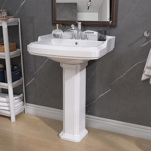 20.5 in. x 27 in. Vitreous China Single Hole Service Sink in White 20.5 in. x 27 in. Vitreous China Single Hole Service Sink in White