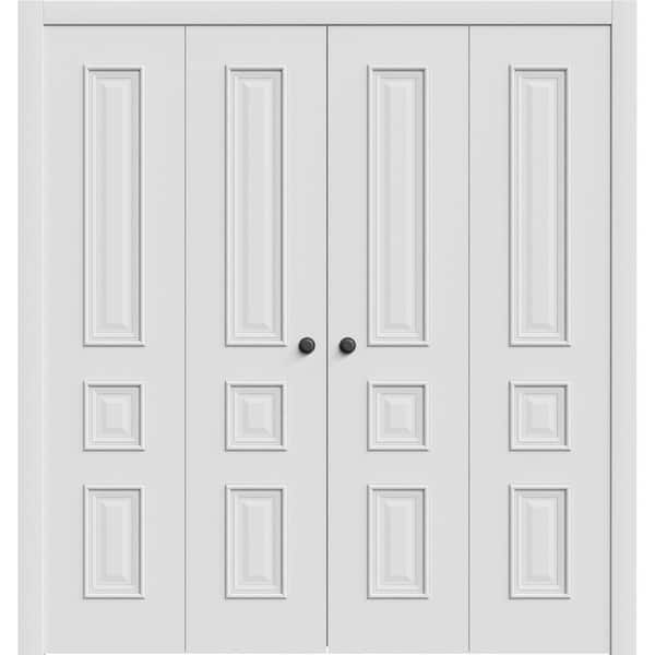 7833 96 in. x 96 in. Sold Core White Enamel Color Wood Bi-fold Door with Hardware