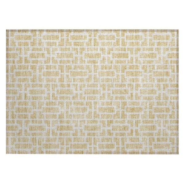 Chantille Machine Washable Indoor/Outdoor Abstract ACN916 Wheat 1 ft. 8 in. x 2 ft. 6 in. Area Rug