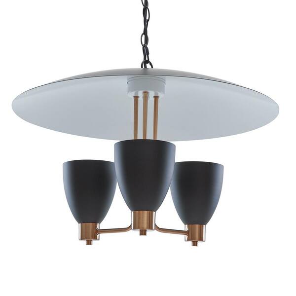 Southern Enterprises Potra 3-Light Black Contemporary Pendant Lamp