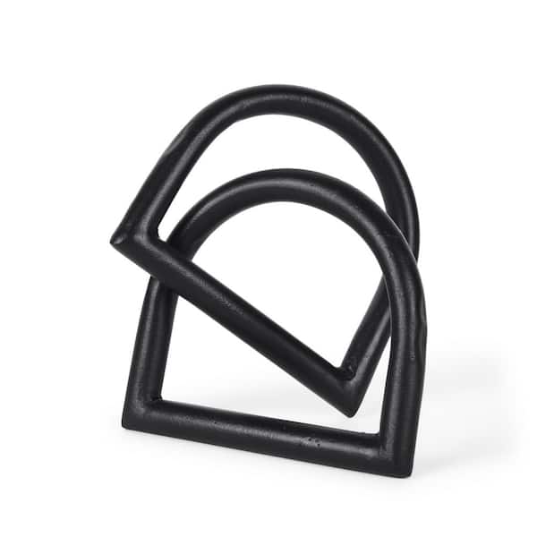 Mercana Locke Large Matte Black Metal Decorative Object