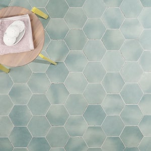 Alexandria 5.5 in. x 6 in. Ocean Blue Porcelain Floor and Wall Tile (5.38 sq. ft. / case)