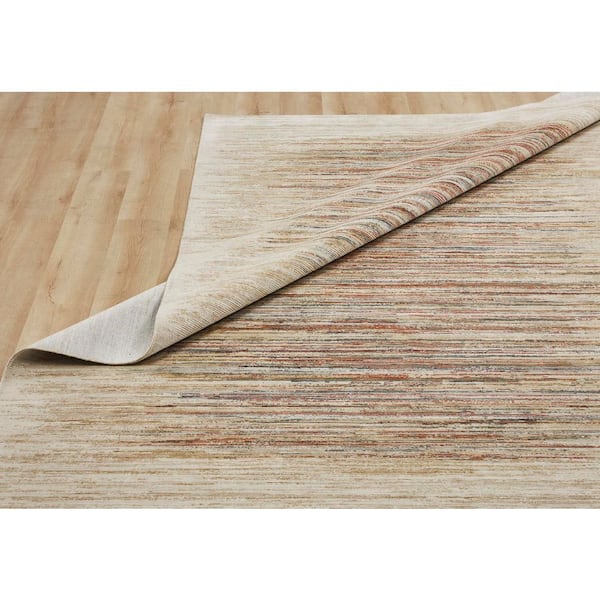 Ventura 2 ft. x 3 ft. Rust/Sand Tones Strie Abstract Washable Area Rug