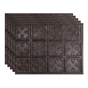 18.25 in. x 24.25 in. Traditional #10 Vinyl Backsplash Panel in Smoked Pewter (5-Pack)