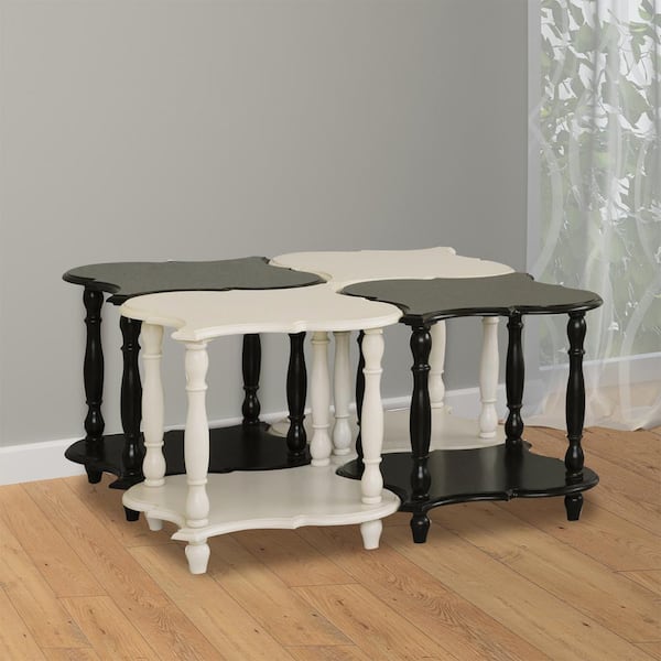 Pulaski Furniture Black and White Storage End Table (Set of 4)