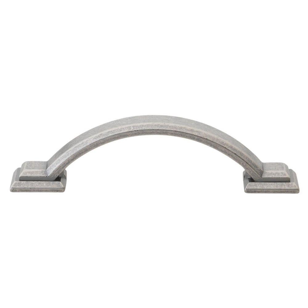 Weathered Nickel Arched Square Cabinet Pull with Mounting Hardware