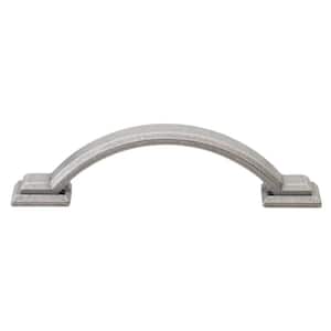 3 in. Center-to-Center Weathered Nickel Arched Square Cabinet Pull (10-Pack)