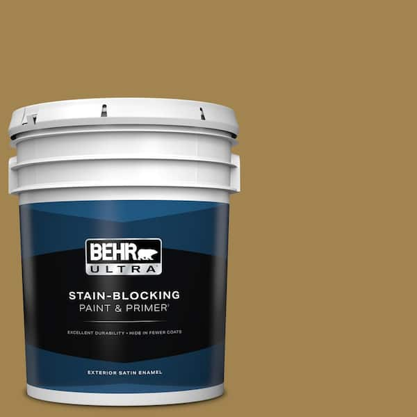 BEHR ULTRA 5 gal. #330F-6 Bristle Grass Satin Enamel Exterior Paint & Primer