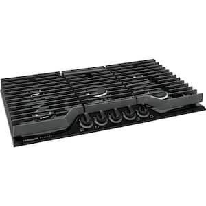 36 in. Gas Cooktop in Black with 5-Burners