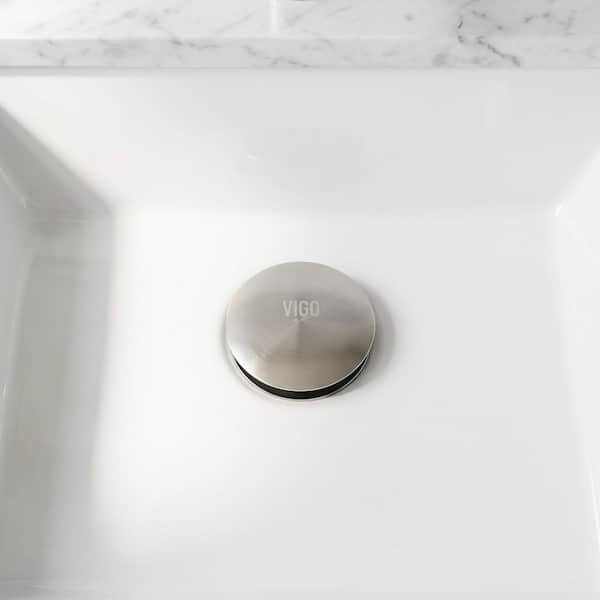 Vessel Bathroom Sink Pop-Up Drain and Mounting Ring in Brushed Nickel