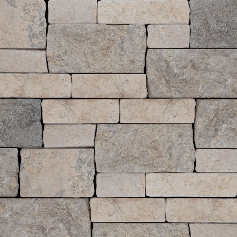 Tumbled Ledger 8 in. x 22 in. Limestone Wired Mesh in Mixed Beige & Grey price history on PriceWatchPro