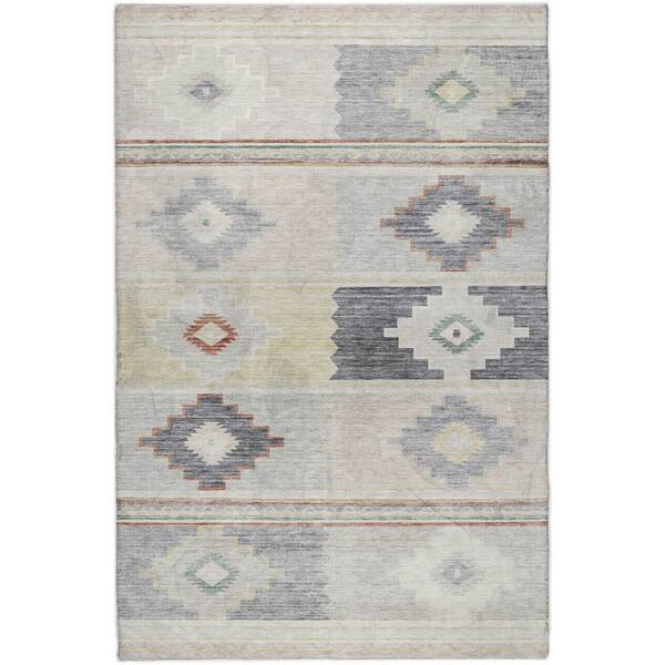 Dream Shag Premium Machine Washable Abstract ADS176 Gray 5 ft. x 7 ft. 6 in. Area Rug