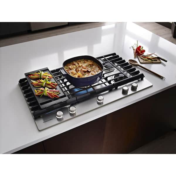 KitchenAid 36'' 5-Burner Gas Cooktop with Griddle