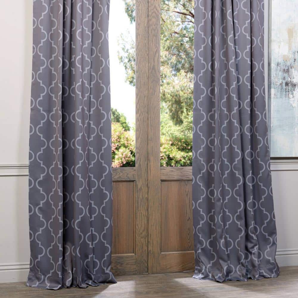 Seville Gray and Silver Blackout Polyester Window Panel