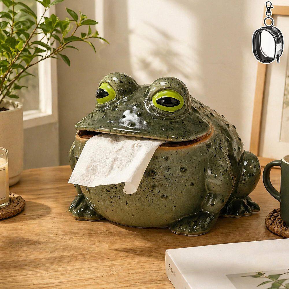Freestanding Toilet Paper Holder in Green, Funny Frog Toilet Paper Holder, Whimsical Toad Tissue Box in Resin price history on PriceWatchPro