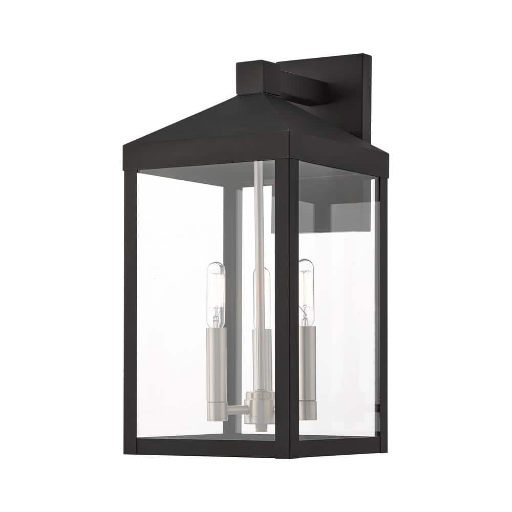 Creekview 17.5 in. 3-Light Black Outdoor Hardwired Wall Lantern Sconce with No Bulbs Included price history on PriceWatchPro