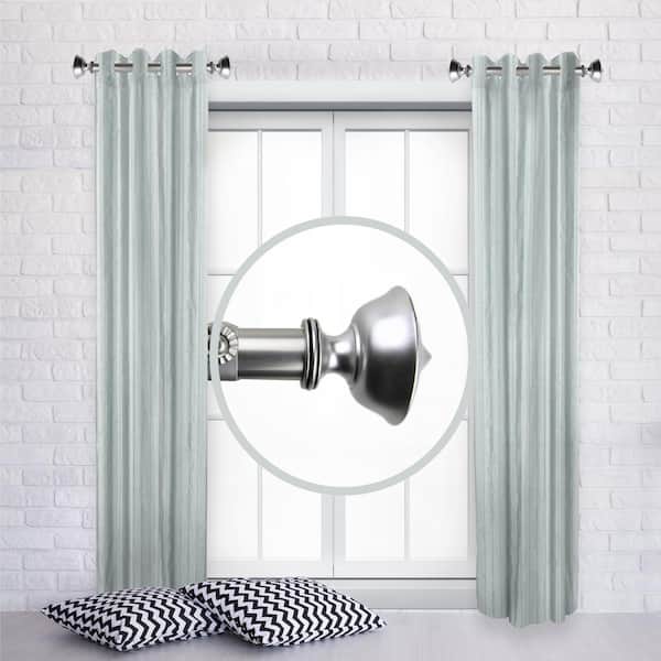 Rod Desyne Leopold 12 in. - 20 in. L Adjustable 1 in. Dia Single Side Window Curtain Rod in Satin Nickel (Set of 2)