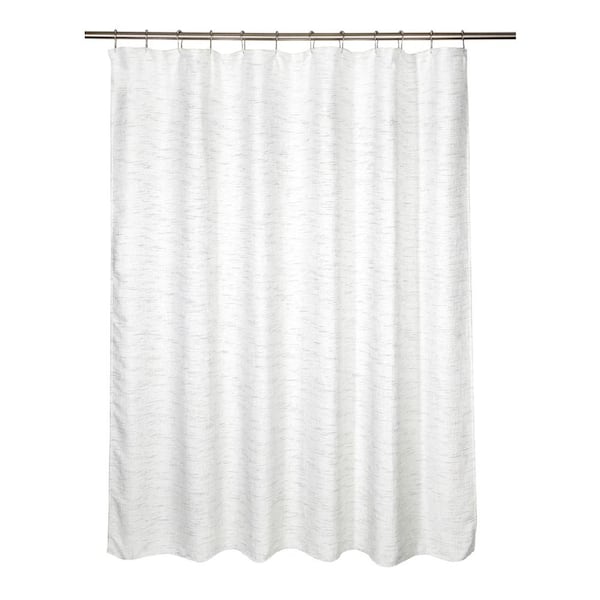 m MODA at home enterprises, ltd 72 in. W x 70 in. Grey Harlow Shower Curtain Polyester