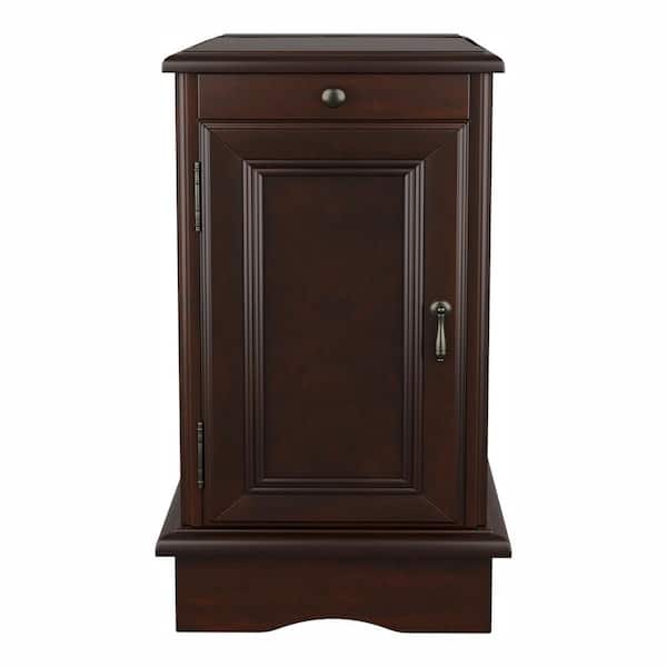 Furniture of America Turetta 24 in. Cherry Rectangular Wooden Top End Table