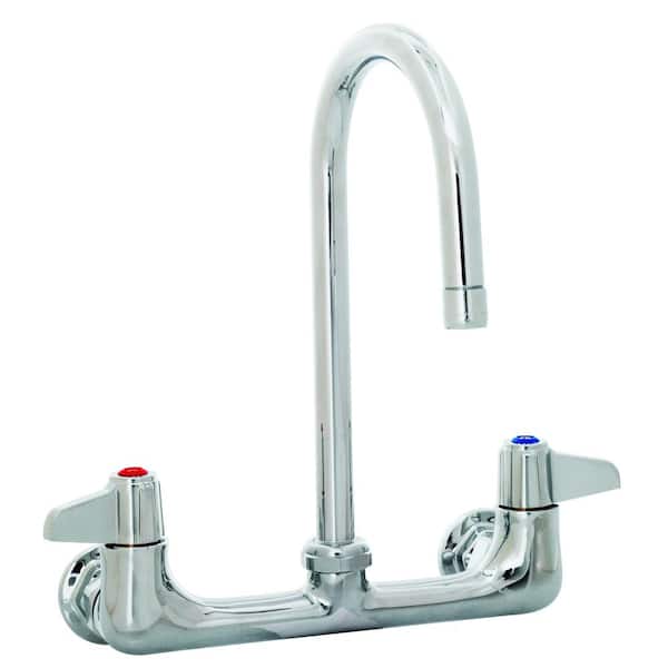 T&S 2-Handle Standard Kitchen Faucet with Commercial Features in Chrome